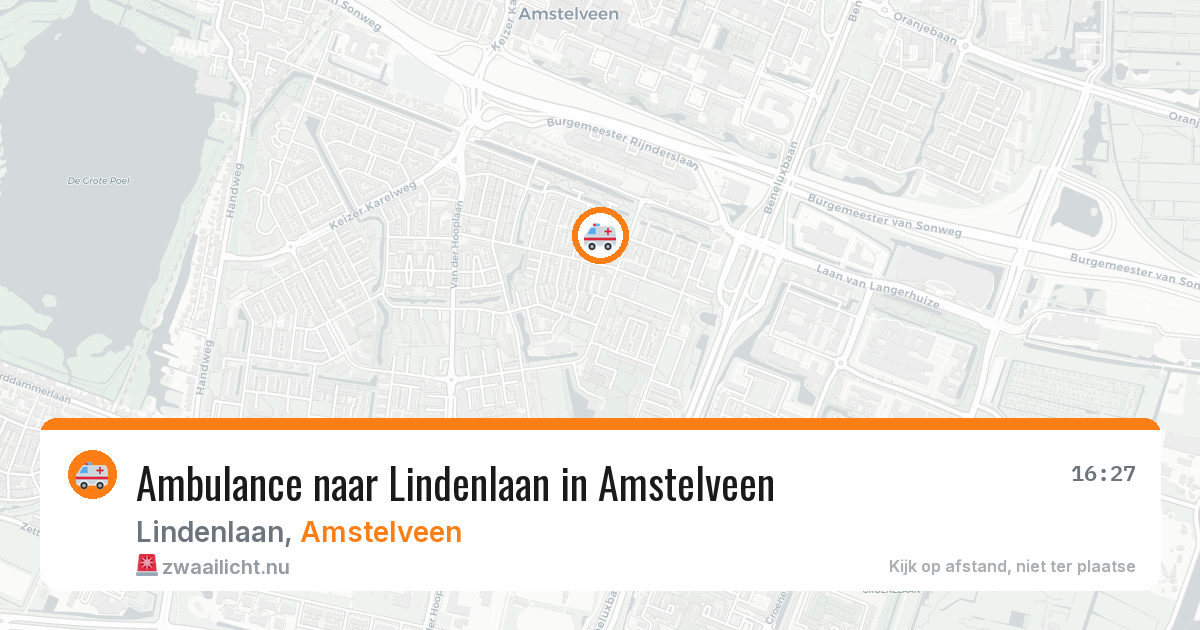 Ambulance naar Lindenlaan in Amstelveen — 22 jul 2026