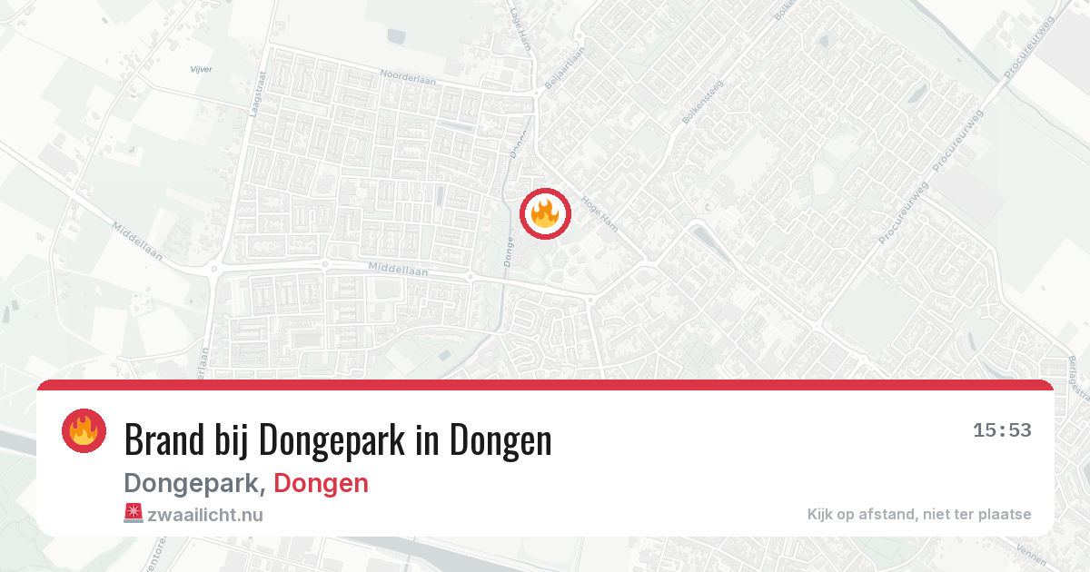 Brand bij Dongepark in Dongen — 24 jul 2026