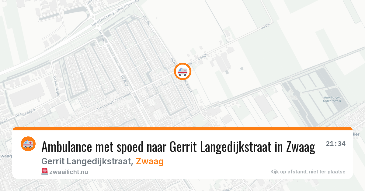 Ambulance met spoed naar Gerrit Langedijkstraat in Zwaag — 10 mei 2026