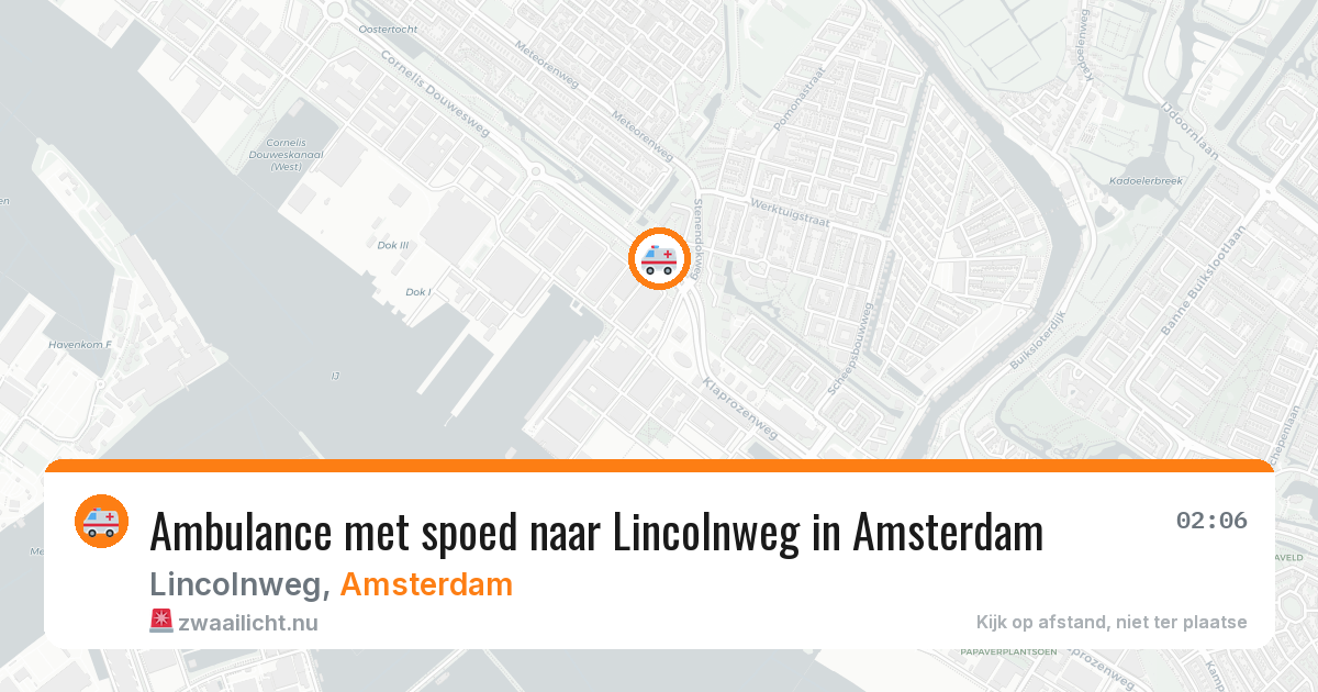 Ambulance met spoed naar Lincolnweg in Amsterdam — 12 jul 2026