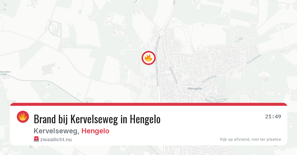 Brand bij Kervelseweg in Hengelo — 24 jul 2026