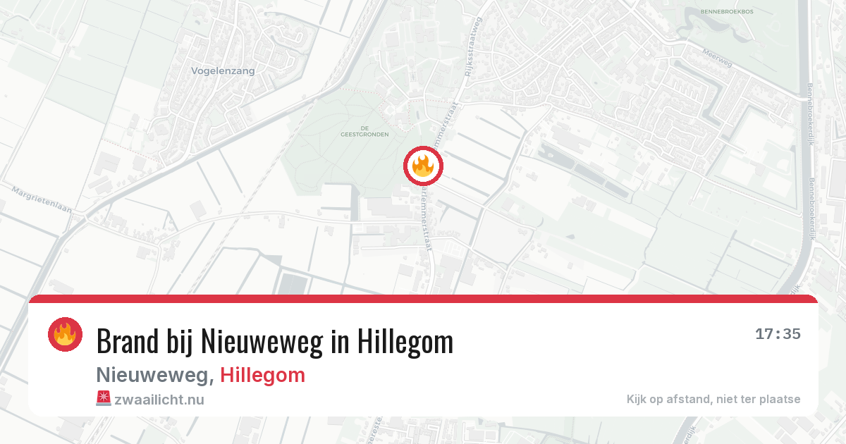 Brand bij Nieuweweg in Hillegom — 22 jul 2026