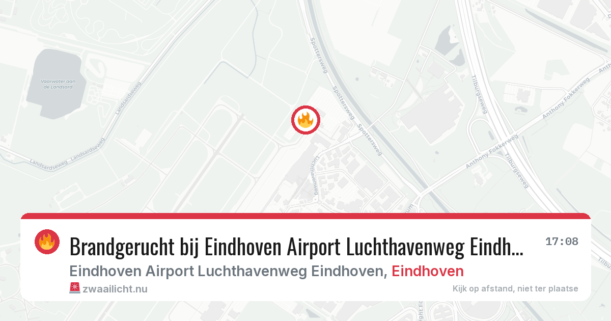 Brandgerucht bij Eindhoven Airport Luchthavenweg Eindhoven in Eindhoven — 10 mei 2026