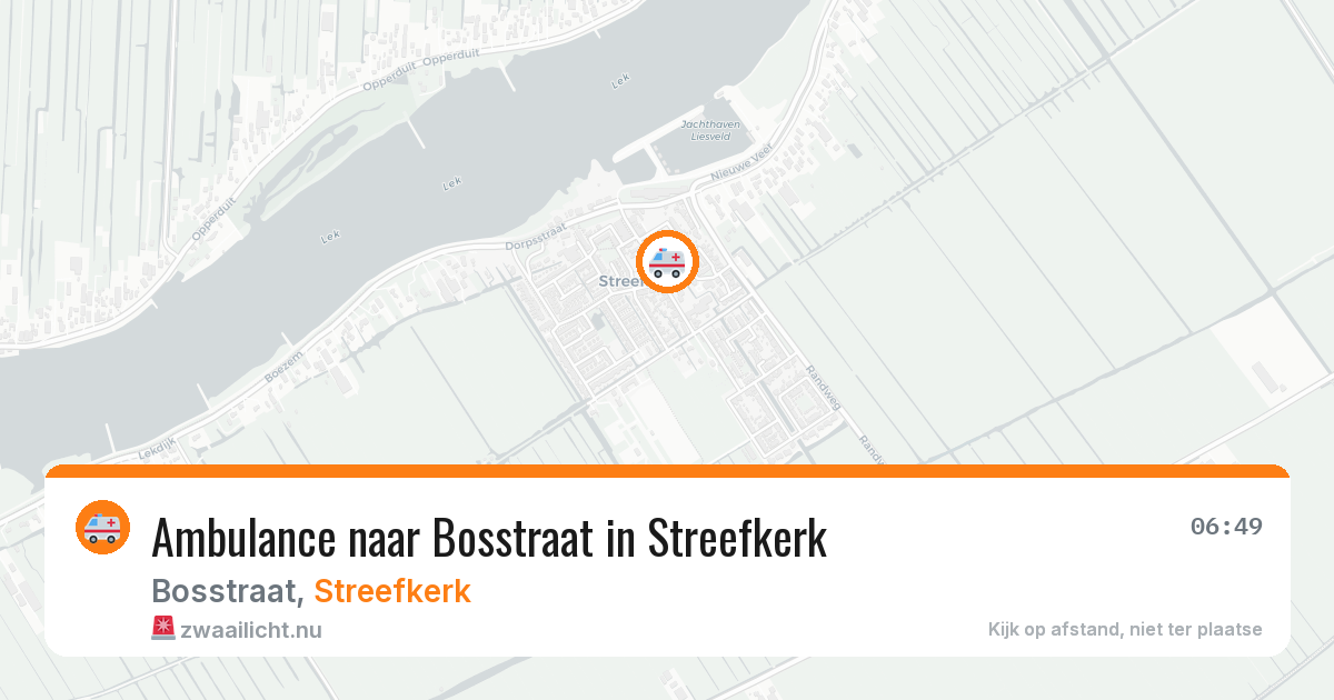 Ambulance naar Bosstraat in Streefkerk — 22 jul 2026