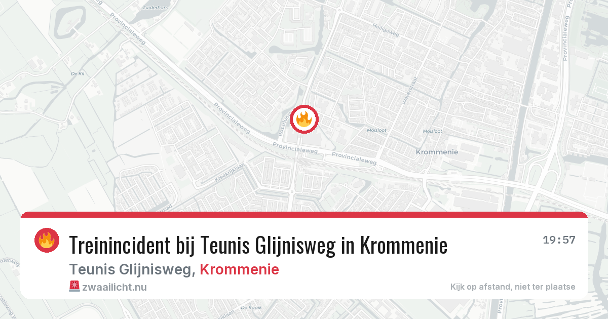 Treinincident bij Teunis Glijnisweg in Krommenie — 28 mei 2026