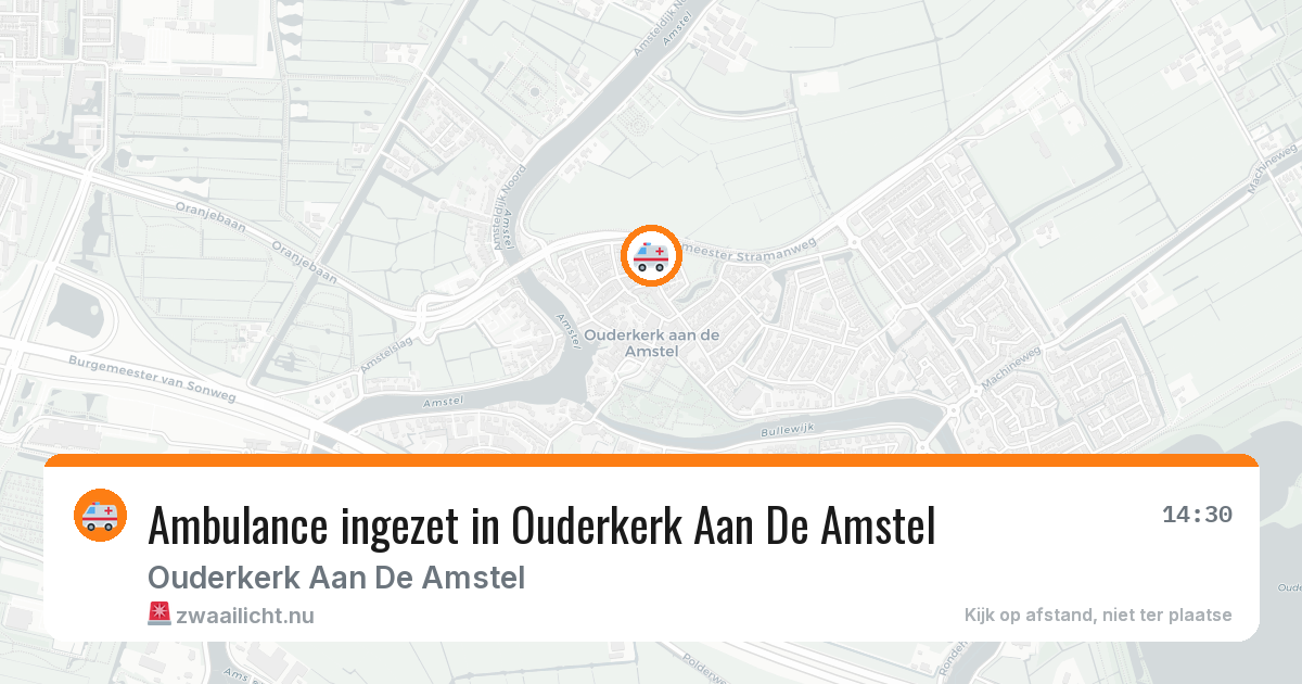 Ambulance ingezet in Ouderkerk Aan De Amstel — 25 jul 2026