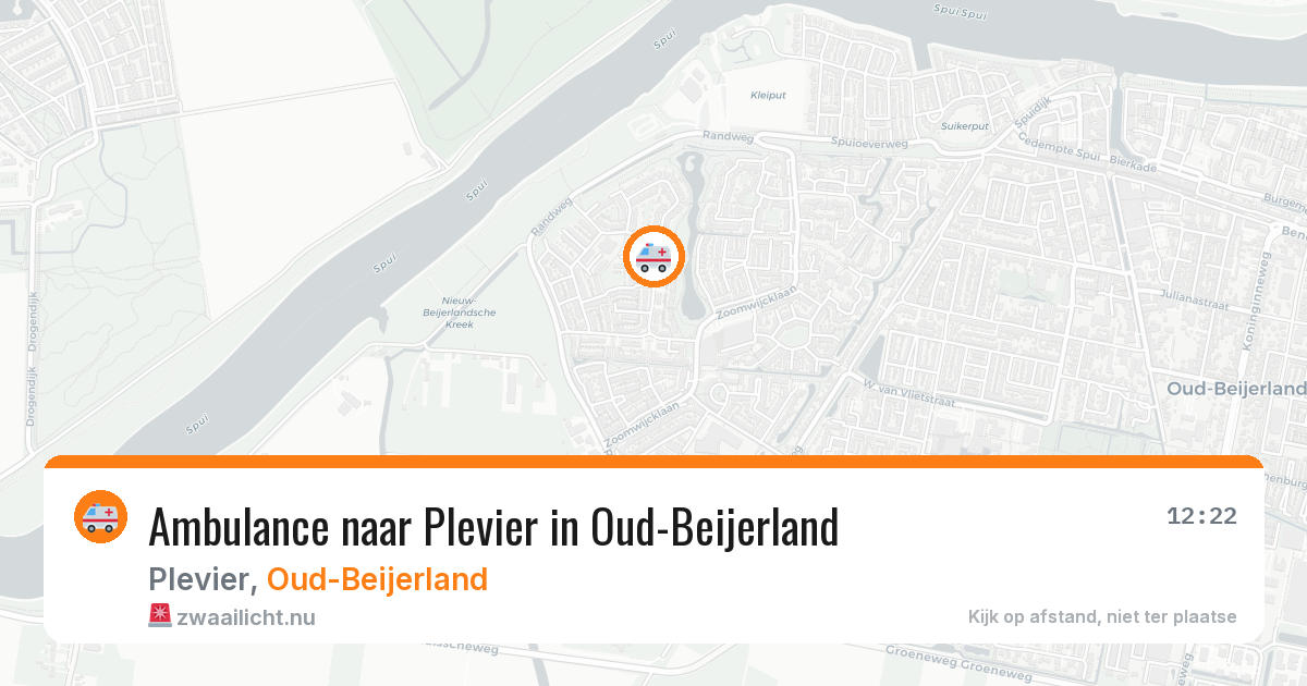 Ambulance naar Plevier in Oud-Beijerland — 22 mrt 2026