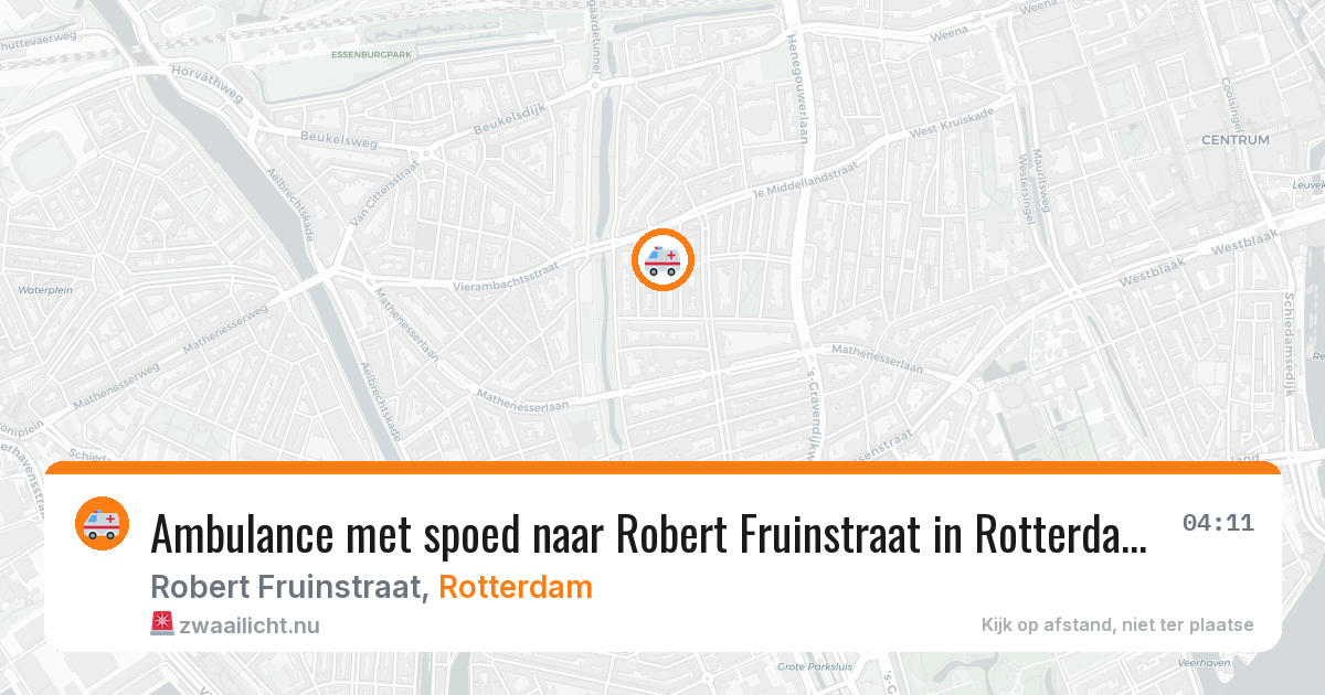 Ambulance met spoed naar Robert Fruinstraat in Rotterdam — 15 jul 2026