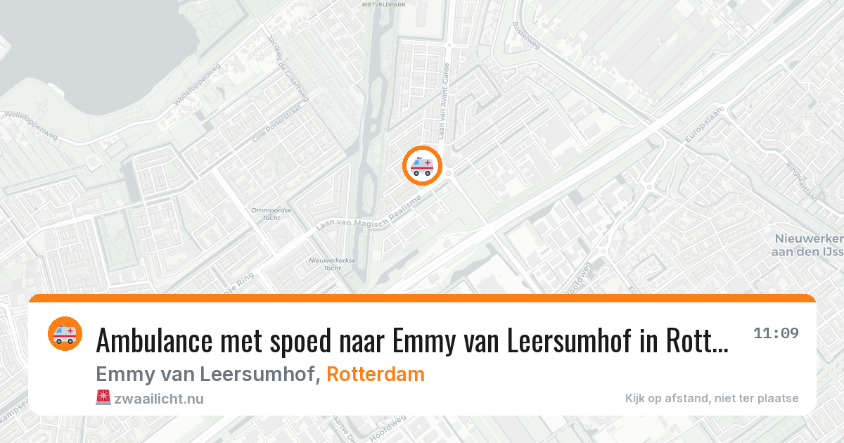Ambulance met spoed naar Emmy van Leersumhof in Rotterdam — 15 jul 2026