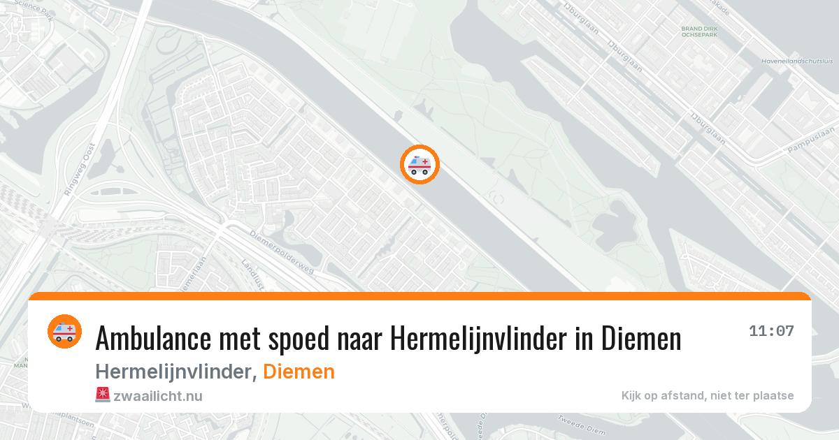 Ambulance met spoed naar Hermelijnvlinder in Diemen — 13 mei 2026