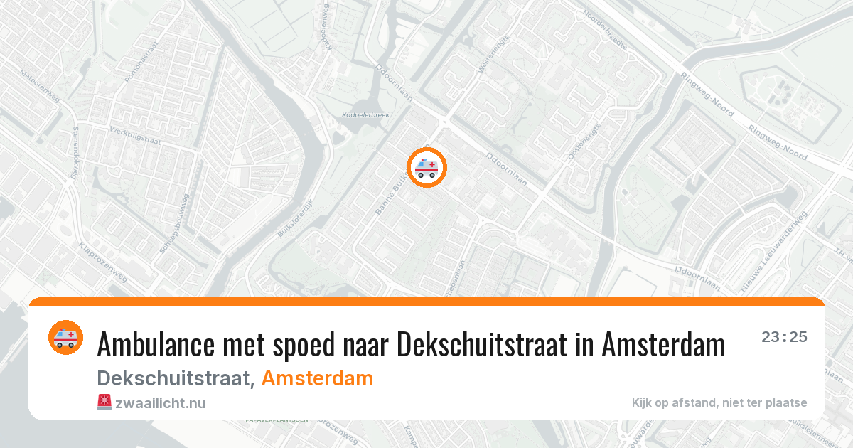 Ambulance met spoed naar Dekschuitstraat in Amsterdam — 18 mrt 2026