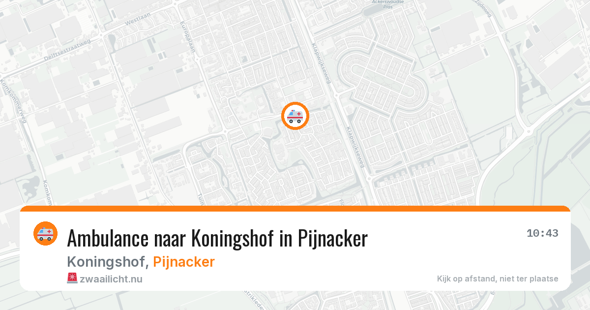 Ambulance naar Koningshof in Pijnacker — 11 mei 2026