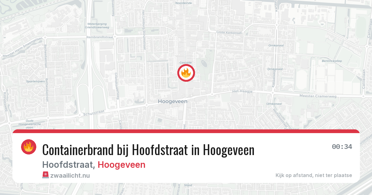 Containerbrand bij Hoofdstraat in Hoogeveen — 25 apr 2026