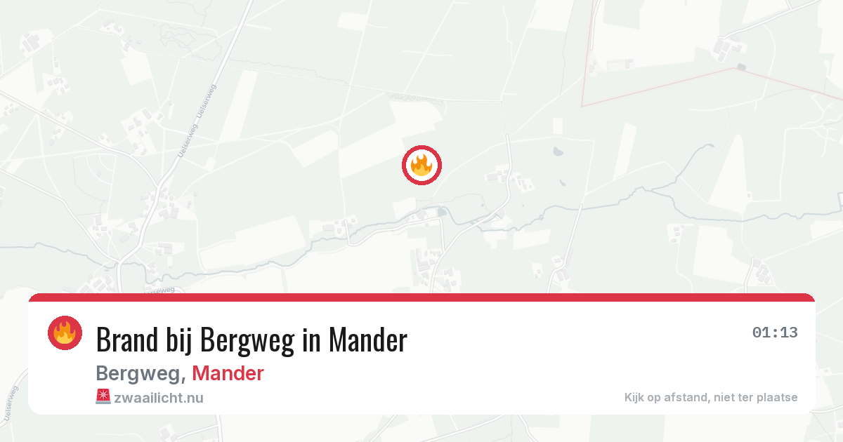 Brand bij Bergweg in Mander — 19 jun 2026