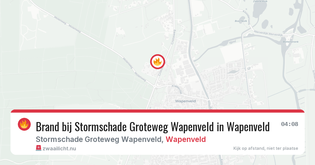 Brand bij Stormschade Groteweg Wapenveld in Wapenveld — 28 jun 2026