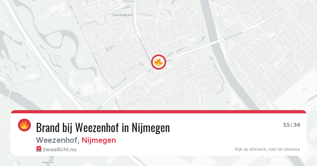 Brand bij Weezenhof in Nijmegen — 20 apr 2026