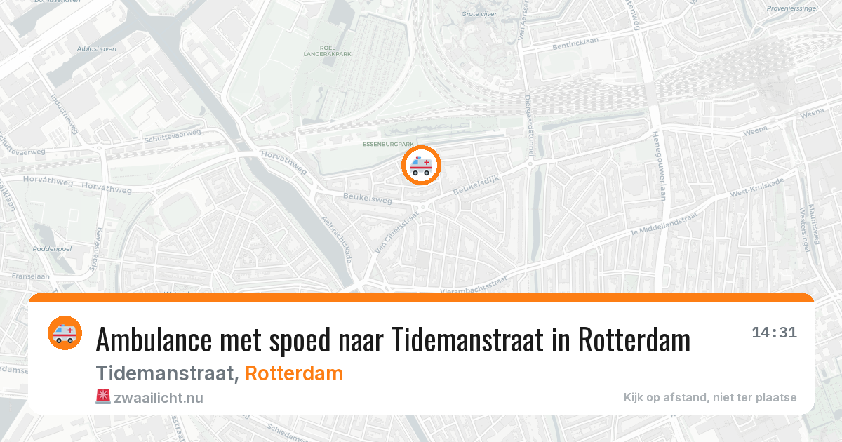 Ambulance met spoed naar Tidemanstraat in Rotterdam — 15 mrt 2026