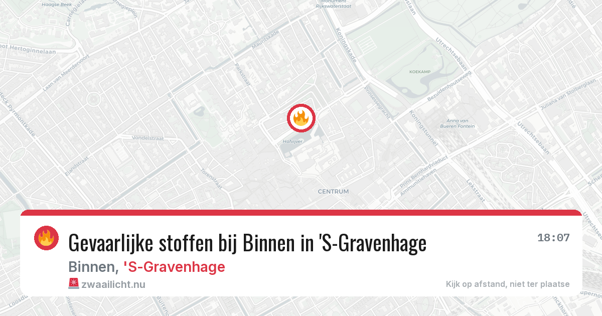 Gevaarlijke stoffen bij Binnen in 'S-Gravenhage — 3 mei 2026