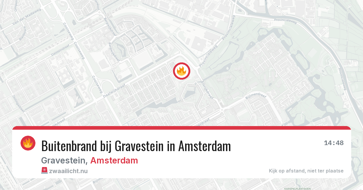 Buitenbrand bij Gravestein in Amsterdam — 15 jul 2026
