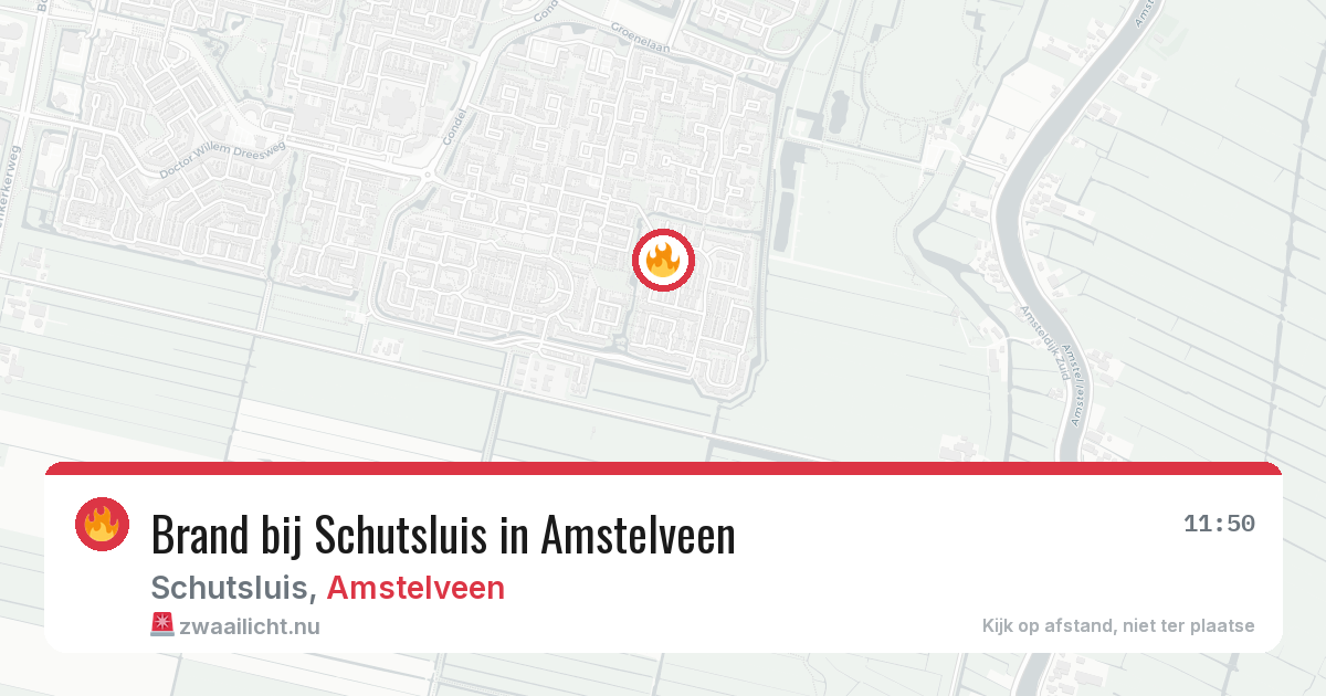 Brand bij Schutsluis in Amstelveen — 25 mrt 2026