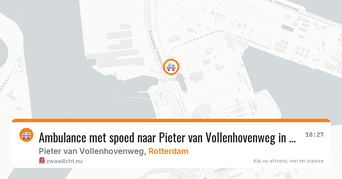 Ambulance met spoed naar Pieter van Vollenhovenweg in Rotterdam — 18 mrt 2026