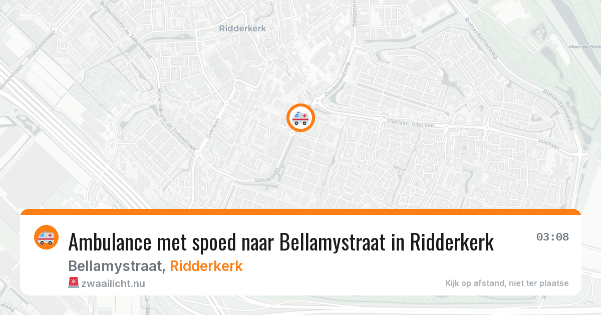 Ambulance met spoed naar Bellamystraat in Ridderkerk — 21 mrt 2026
