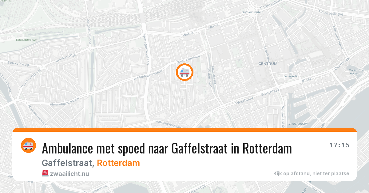 Ambulance met spoed naar Gaffelstraat in Rotterdam — 13 jul 2026