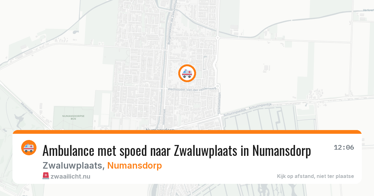Ambulance met spoed naar Zwaluwplaats in Numansdorp — 13 jul 2026