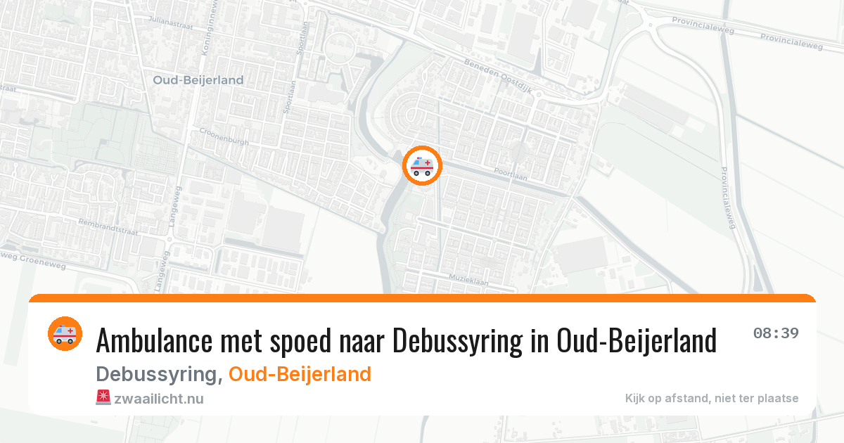 Ambulance met spoed naar Debussyring in Oud-Beijerland — 18 mrt 2026