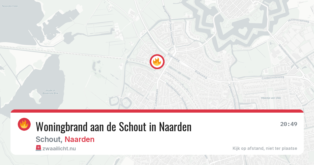 Woningbrand aan de Schout in Naarden — 21 mei 2026