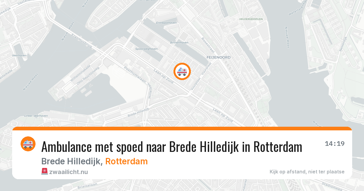 Ambulance met spoed naar Brede Hilledijk in Rotterdam — 24 jul 2026