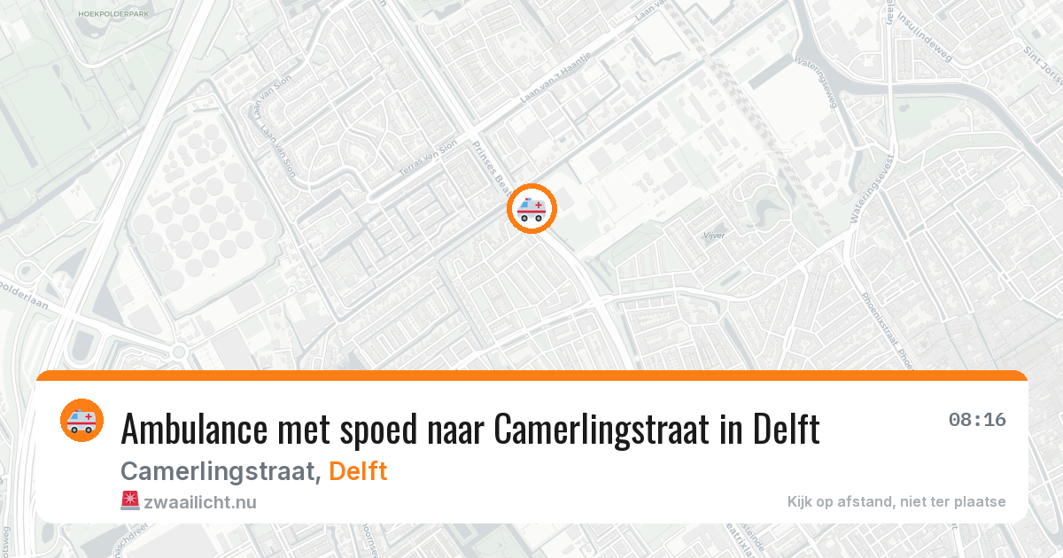 Ambulance met spoed naar Camerlingstraat in Delft — 12 jul 2026