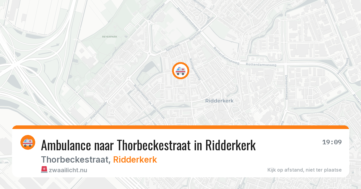 Ambulance naar Thorbeckestraat in Ridderkerk — 22 jul 2026