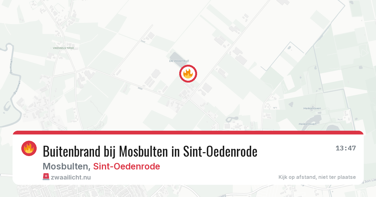 Buitenbrand bij Mosbulten in Sint-Oedenrode — 17 jul 2026