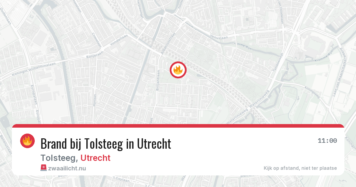 Brand bij Tolsteeg in Utrecht — 20 feb 2026