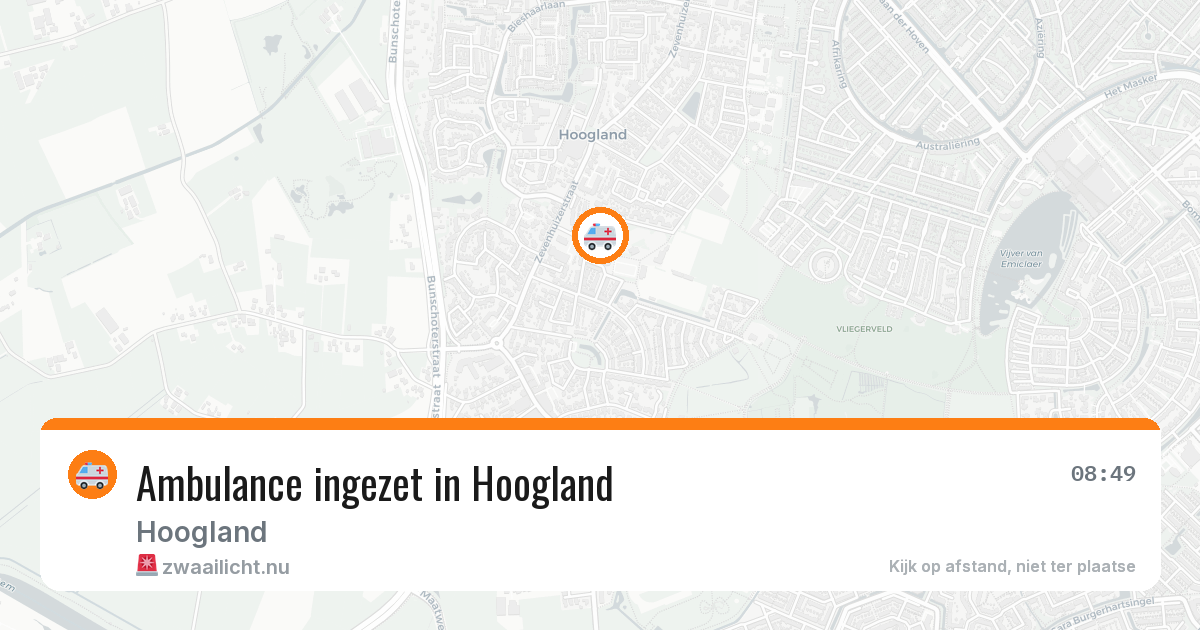Ambulance ingezet in Hoogland — 10 jul 2026