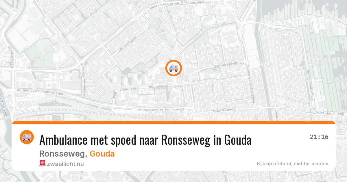Ambulance met spoed naar Ronsseweg in Gouda — 11 jul 2026