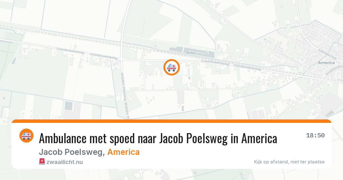 Ambulance met spoed naar Jacob Poelsweg in America — 23 mei 2026