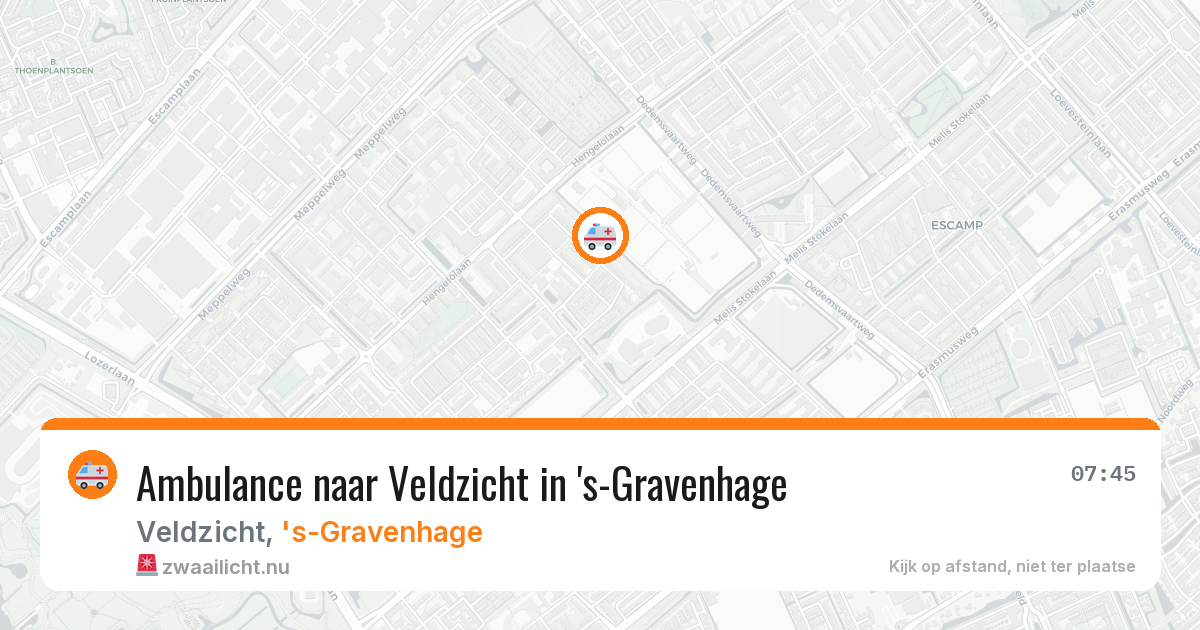 Ambulance naar Veldzicht in 's-Gravenhage — 19 jul 2026