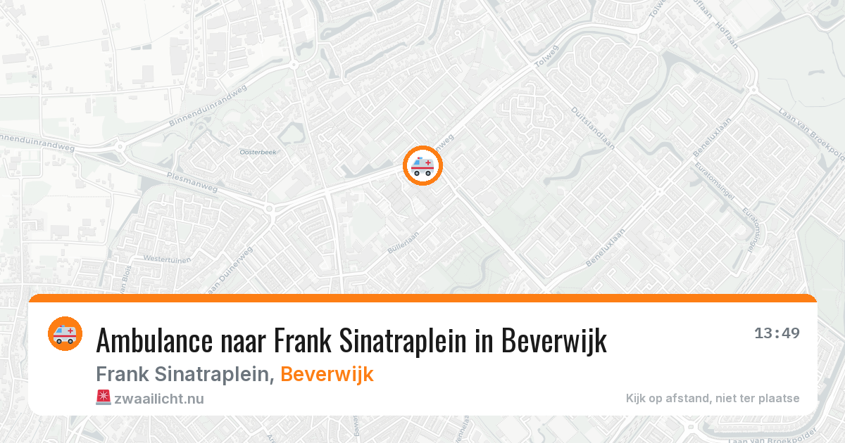 Ambulance naar Frank Sinatraplein in Beverwijk — 14 jul 2026