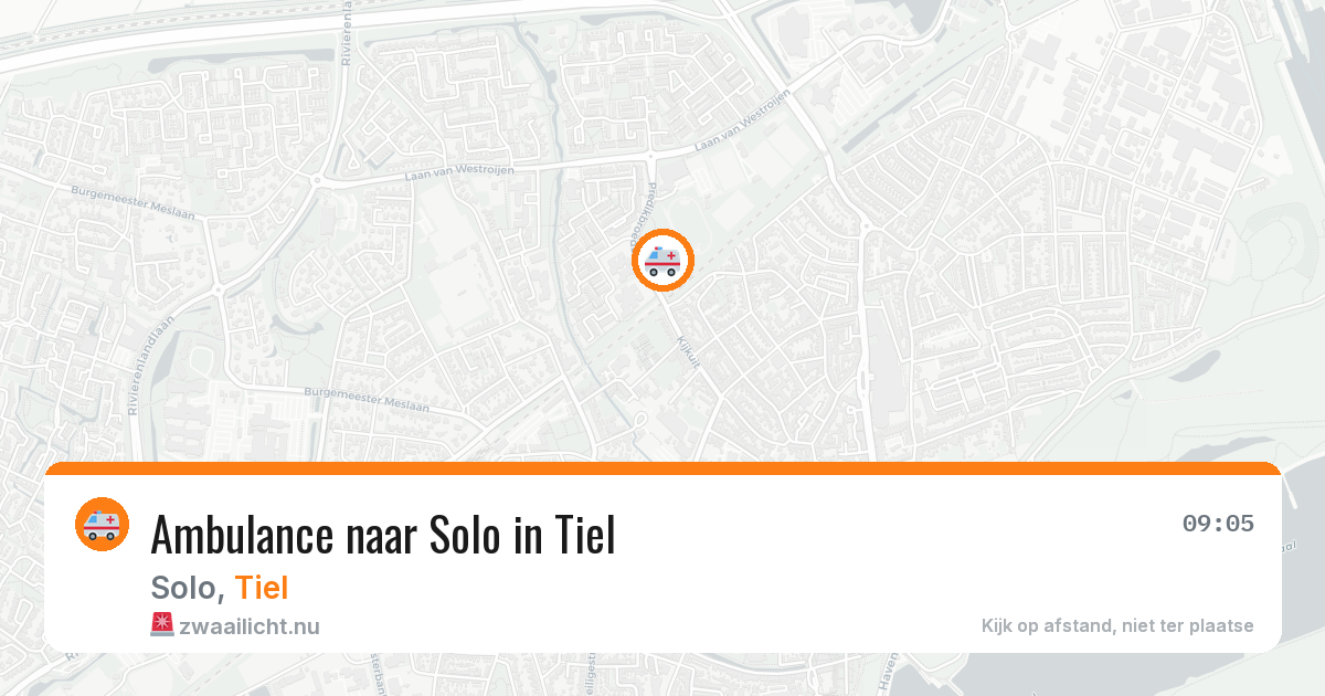 Ambulance naar Solo in Tiel — 18 jul 2026