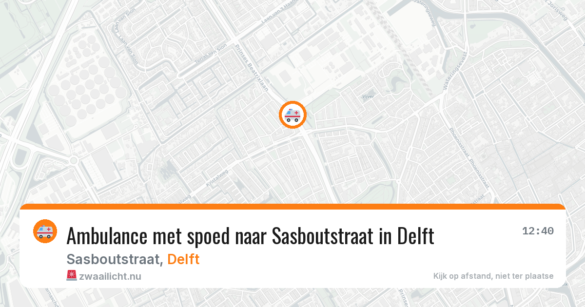 Ambulance met spoed naar Sasboutstraat in Delft — 30 mei 2026