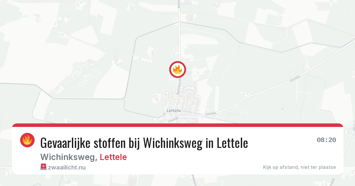Gevaarlijke stoffen bij Wichinksweg in Lettele — 16 jul 2026