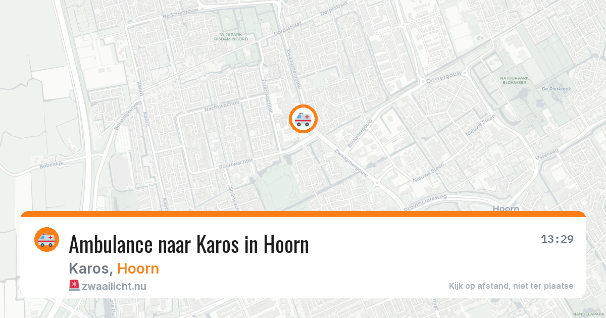 Ambulance naar Karos in Hoorn — 16 jul 2026