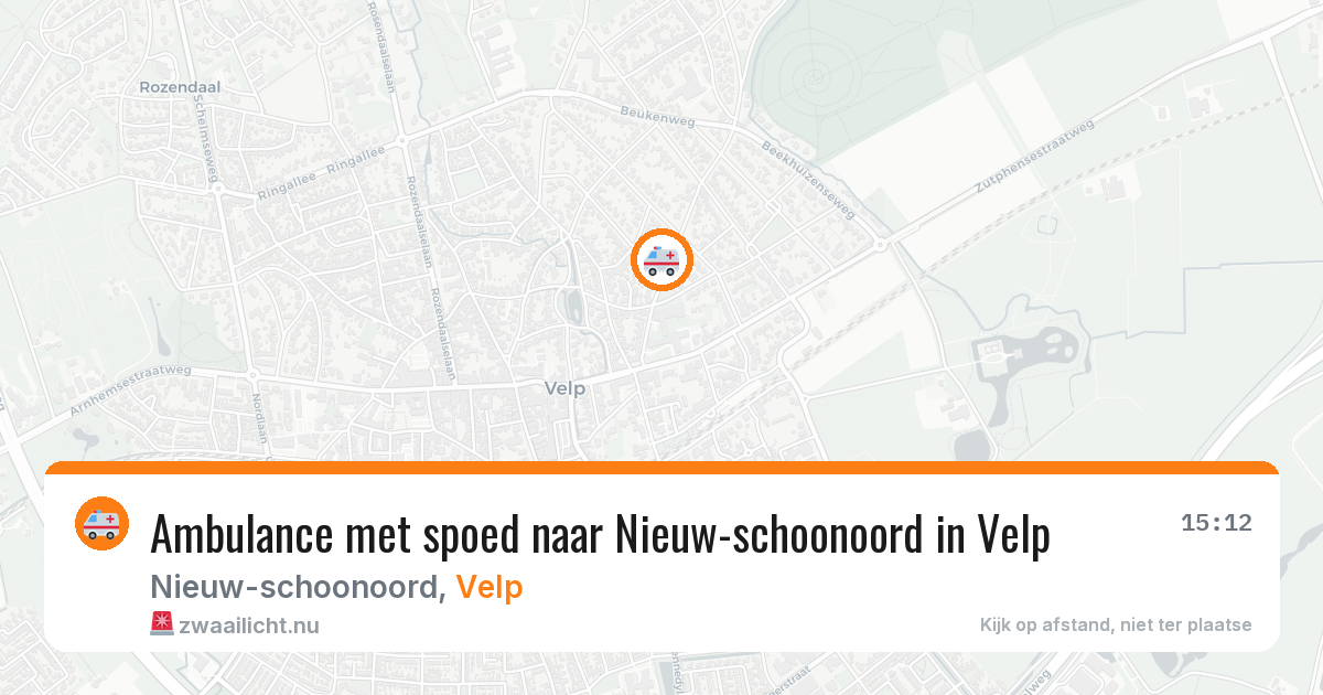 Ambulance met spoed naar Nieuw-schoonoord in Velp — 14 jul 2026