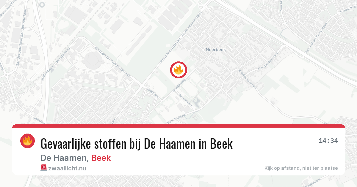 Gevaarlijke stoffen bij De Haamen in Beek — 25 mrt 2026
