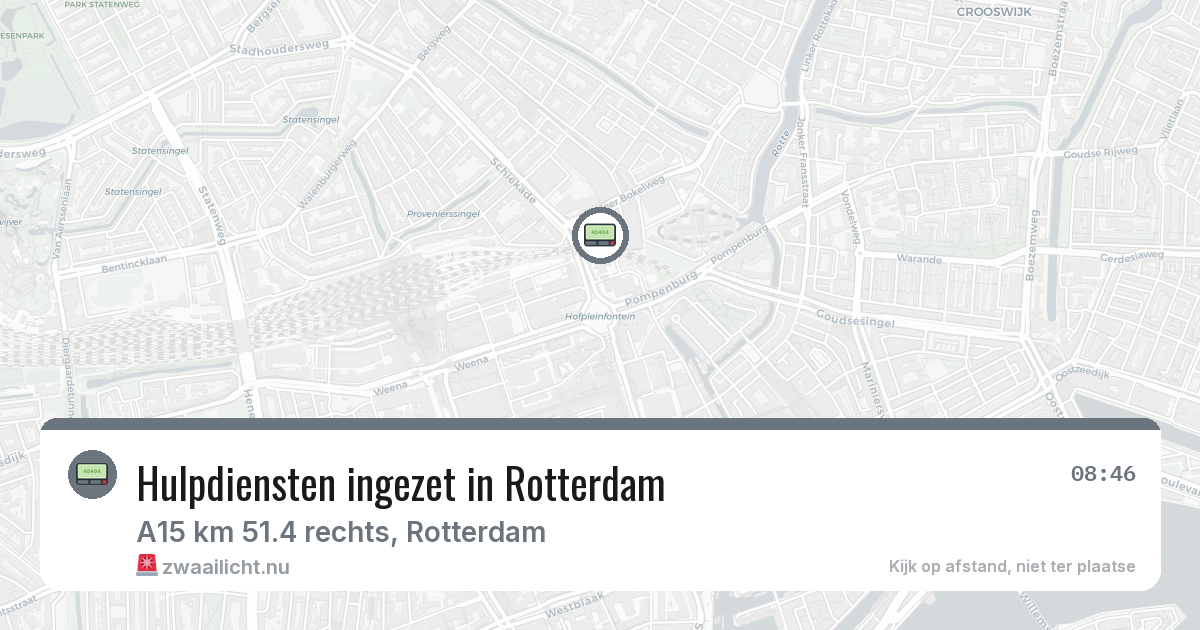 Hulpdiensten ingezet in Rotterdam — 8 mrt 2026 | 🚨 Zwaailicht.nu