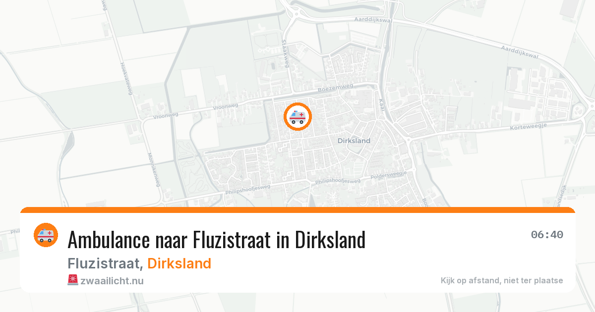 Ambulance naar Fluzistraat in Dirksland — 22 mrt 2026