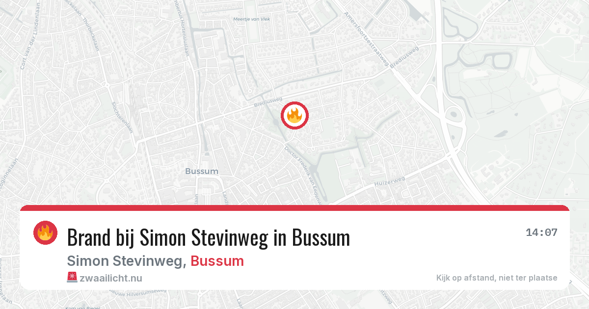 Brand bij Simon Stevinweg in Bussum — 8 apr 2026