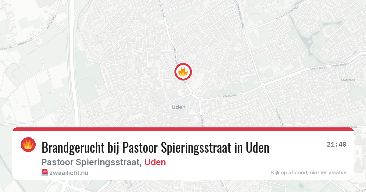Brandgerucht bij Pastoor Spieringsstraat in Uden — 17 jul 2026